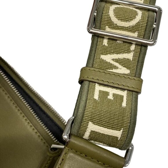 LOEWE Cubby Cross Body Bag Small - Khaki Cream Calf Skin Jacquard Shoulder Bag - Picture 5 of 14